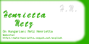 henrietta metz business card